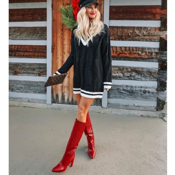 Superdown Shawnie Varsity Sweater Dress 